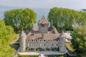 17-Suite 12th Century Chateau Boutique Hotel on French Side of Lake Geneva For Sale